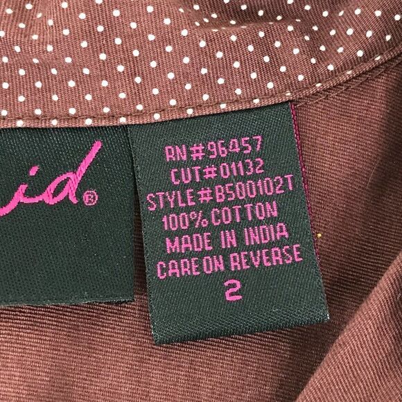 Torrid Polka Dot Button Down Shirt Women's Plus Size 2/2X Pockets Smocked Cotton - Picture 9 of 10